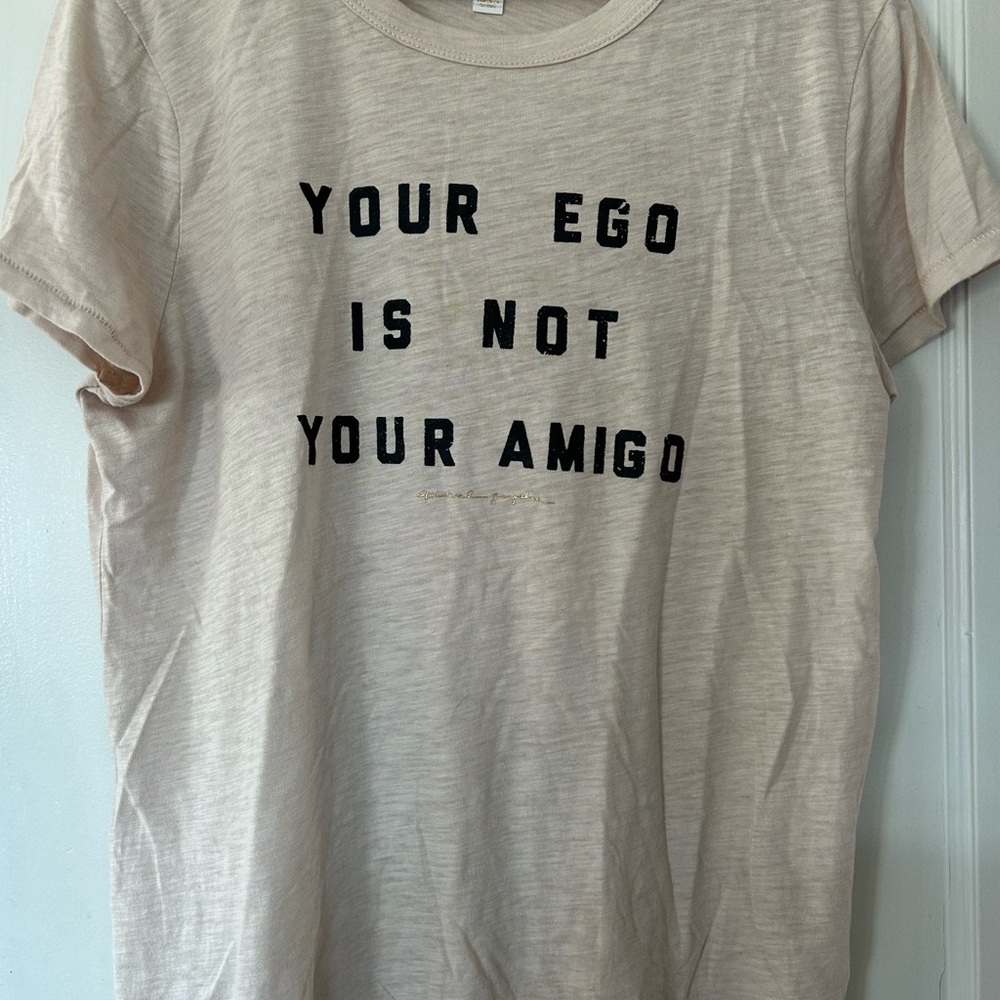 Spiritual Gangster Beige Tee with Black Lettering